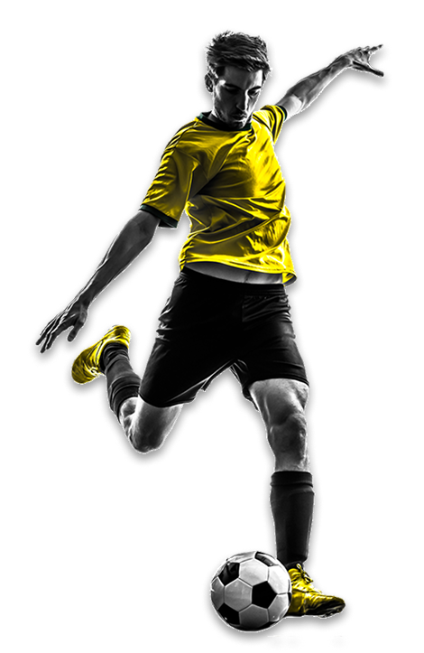 Footballer kicking a ball
